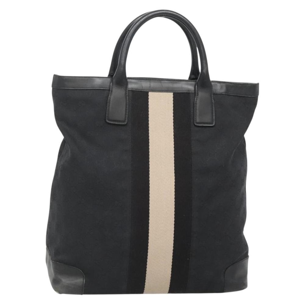 GUCCI GG Canvas Sherry Line Hand Bag Black Silver 002 1093 Auth ep10440 - Picture 1 of 16